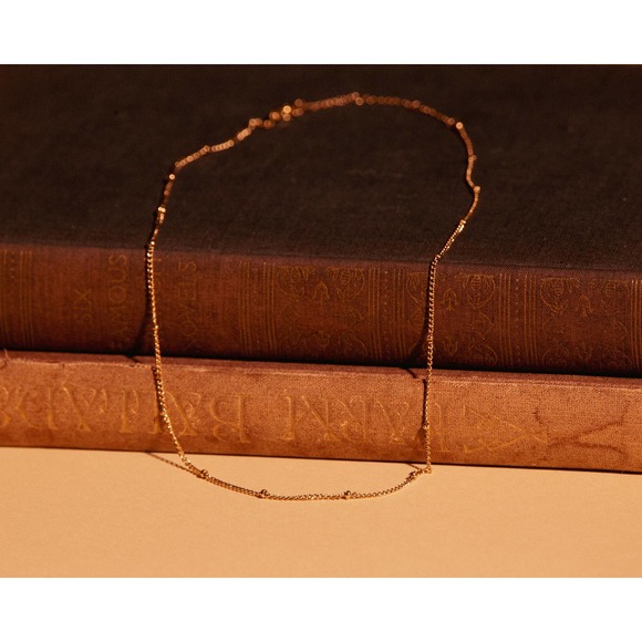 Fawn 14k Gold Plated Stainless Steel Ball and Chain Dainty Layering Necklace - Picture 5 of 10